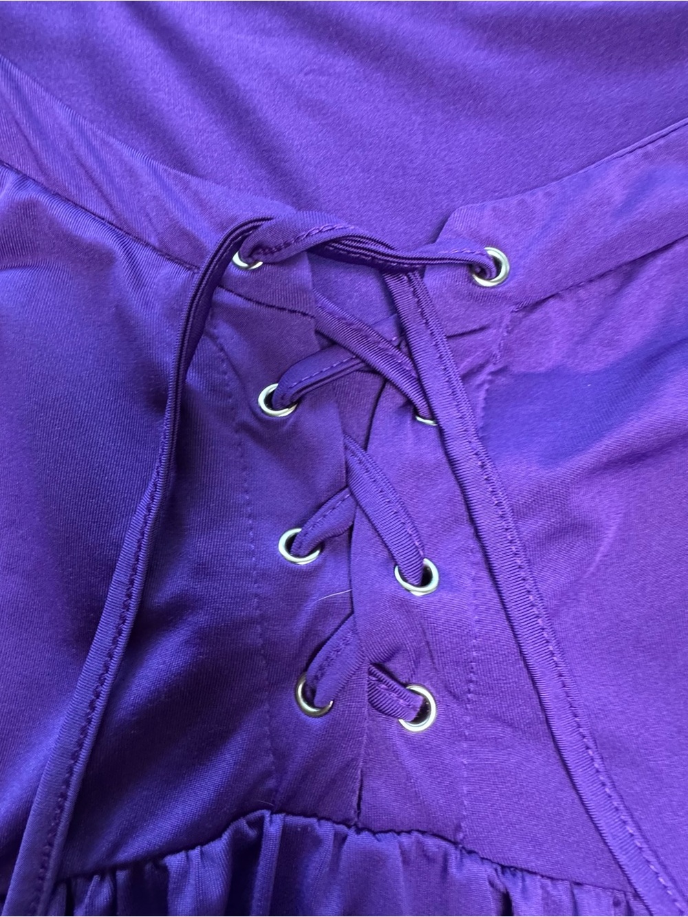 Purple Fairycore Renaissance Lace Up Bell Sleeve Top - Picture 5 of 10